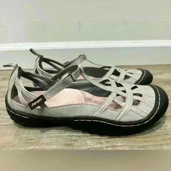 Jsport light grey, pink and black strap sandals size 8 - Picture 7 of 7